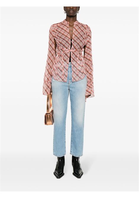jeans a vita alta donna blu in cotone ACNE STUDIOS | A00387228